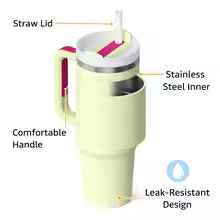 40oz Insulated Tumbler with Handle & Straw Lid