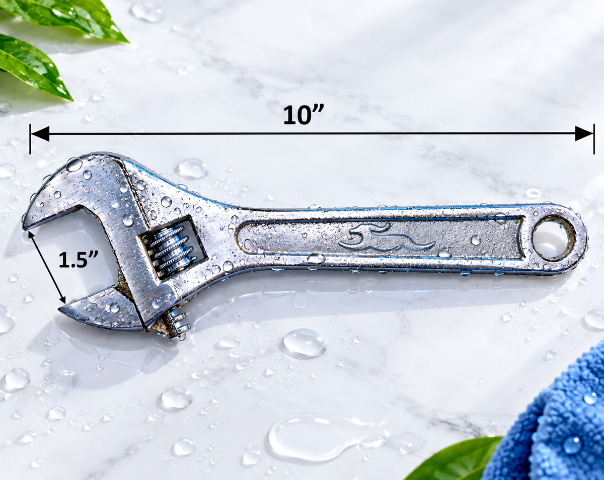 Adjustable Crescent Wrench 10" Length w/ 1-1/2" Opening(Large) Chrome Plated New