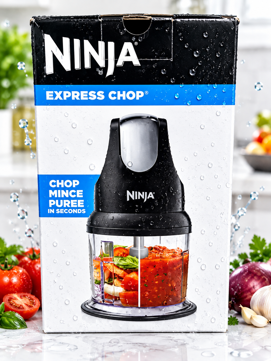 Ninja Food Chopper Express Chop, 16-Ounce Bowl for Mincing NJ100GR Open Box