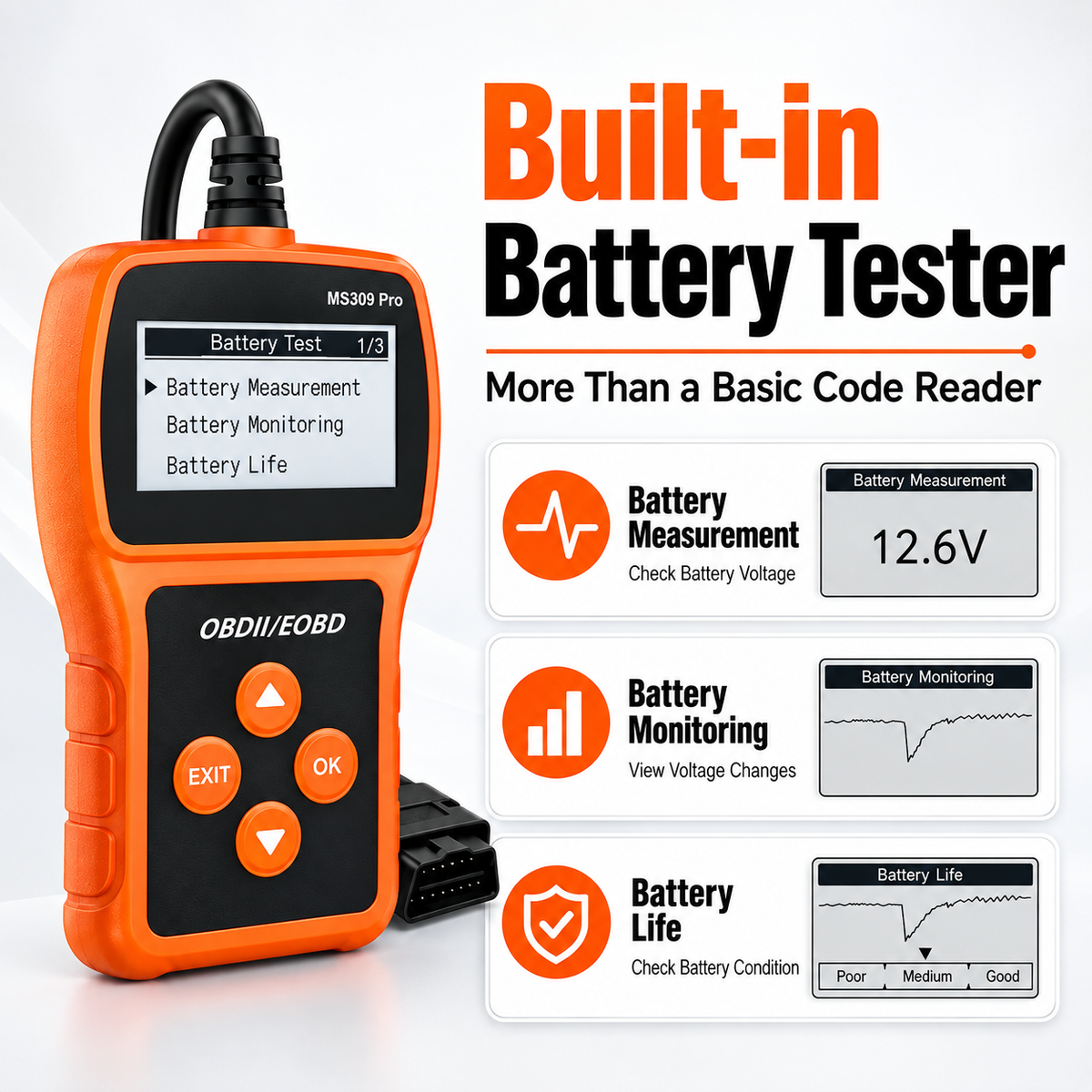 OBD2 Scanner Car Code Reader Check Engine Scanner Diagnostic Tool Fault Code
