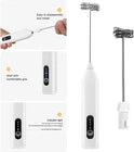 Electric Handheld Milk Frother Whisk Drink Mixer Coffee Stirrer USB Rechargeable
