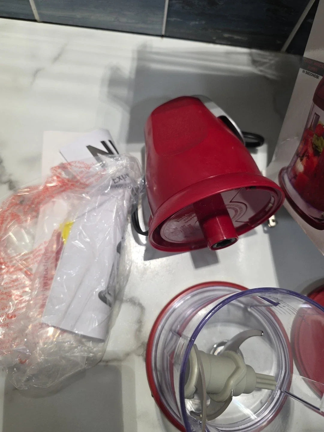 Ninja NJ100GR 16.0 Oz. Food Chopper ,Food Processor Red Maroon
