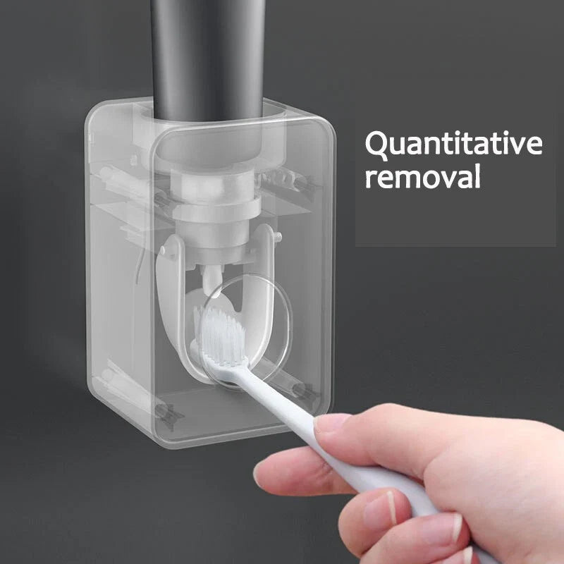 Bathroom Toothpaste Dispenser Holder Extrusion Squeezer Wall Mount Stand Device