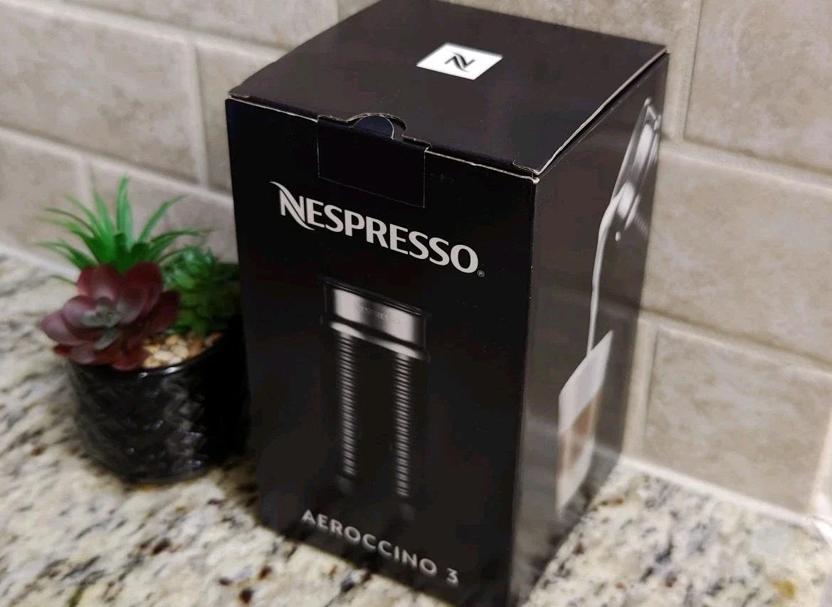 NEW! Nespresso Aeroccino 3 Electric Milk Frother - Black (3694-US-BK)